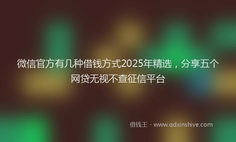微信官方有几种借钱方式2025年精选，分享五个网贷无视不查征信平台