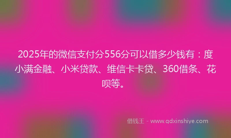 2025年的微信支付分556分可以借多少钱有：度小满金融、小米贷款、维信卡卡贷、360借条、花呗等。