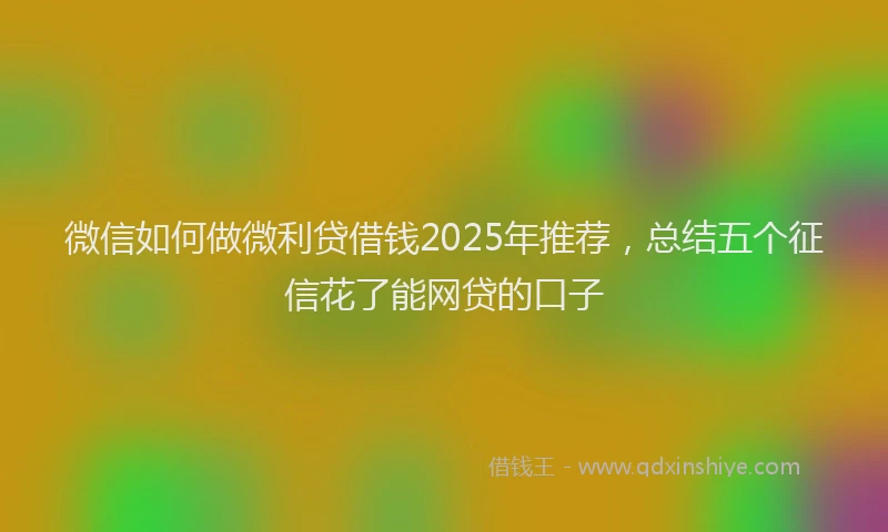 微信如何做微利贷借钱2025年推荐，总结五个征信花了能网贷的口子