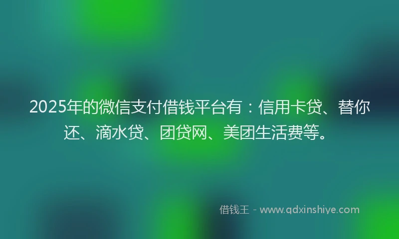 2025年的微信支付借钱平台有：信用卡贷、替你还、滴水贷、团贷网、美团生活费等。