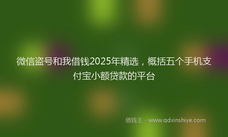 微信盗号和我借钱2025年精选，概括五个手机支付宝小额贷款的平台