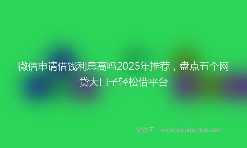 微信申请借钱利息高吗2025年推荐，盘点五个网贷大口子轻松借平台