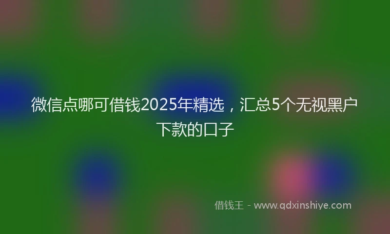 微信点哪可借钱2025年精选，汇总5个无视黑户下款的口子