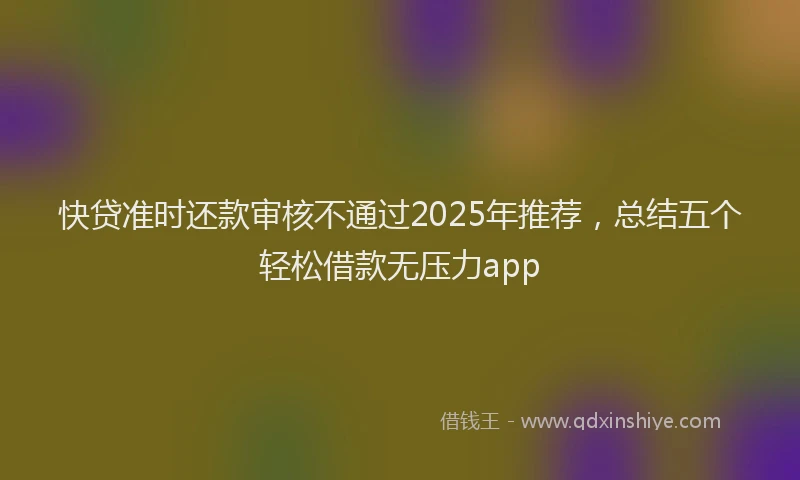 快贷准时还款审核不通过2025年推荐，总结五个轻松借款无压力app