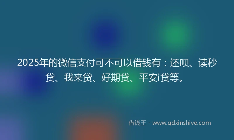 2025年的微信支付可不可以借钱有：还呗、读秒贷、我来贷、好期贷、平安i贷等。