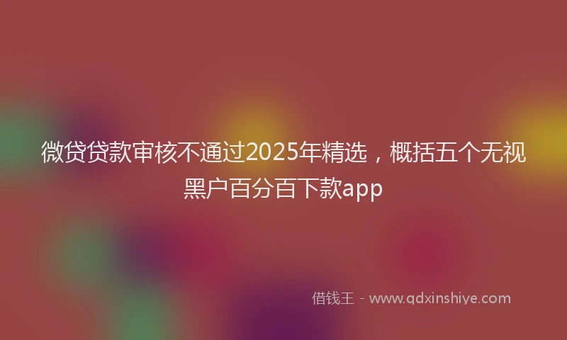 微贷贷款审核不通过2025年精选，概括五个无视黑户百分百下款app