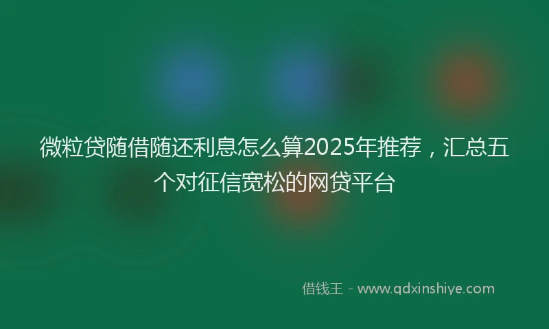 微粒贷随借随还利息怎么算2025年推荐，汇总五个对征信宽松的网贷平台