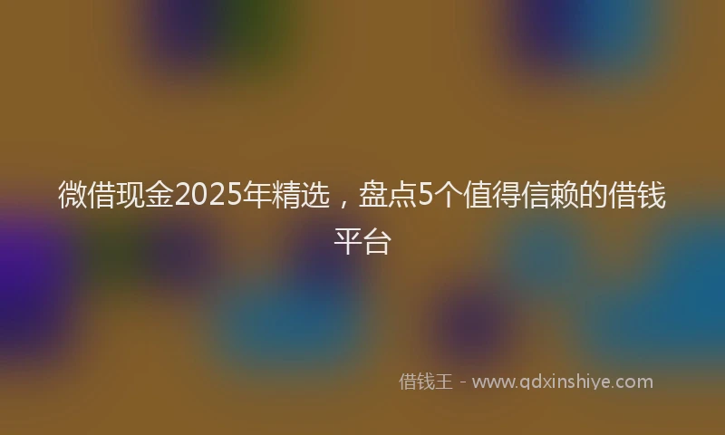 微借现金2025年精选，盘点5个值得信赖的借钱平台