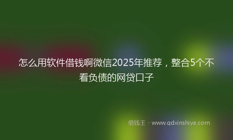 怎么用软件借钱啊微信2025年推荐，整合5个不看负债的网贷口子