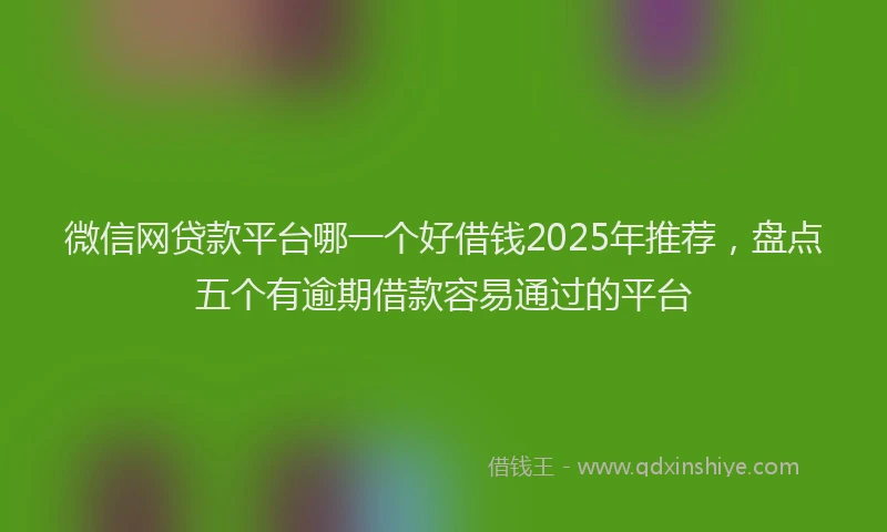 微信网贷款平台哪一个好借钱2025年推荐，盘点五个有逾期借款容易通过的平台