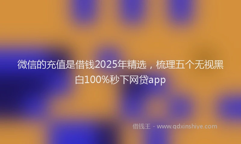 微信的充值是借钱2025年精选，梳理五个无视黑白100%秒下网贷app