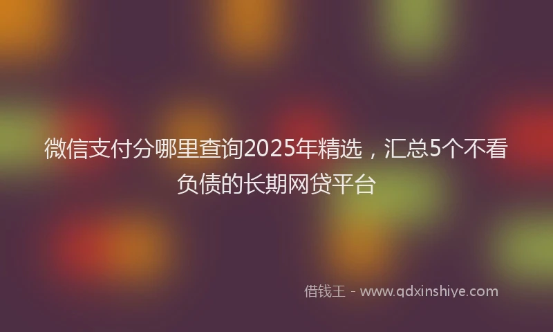 微信支付分哪里查询2025年精选，汇总5个不看负债的长期网贷平台