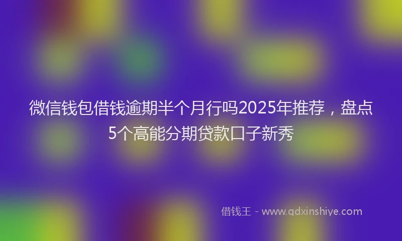 微信钱包借钱逾期半个月行吗2025年推荐，盘点5个高能分期贷款口子新秀