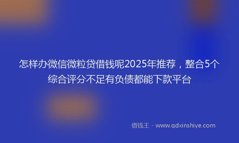 怎样办微信微粒贷借钱呢2025年推荐，整合5个综合评分不足有负债都能下款平台
