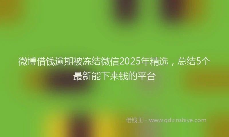 微博借钱逾期被冻结微信2025年精选，总结5个最新能下来钱的平台