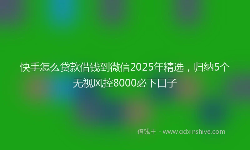 快手怎么贷款借钱到微信2025年精选，归纳5个无视风控8000必下口子