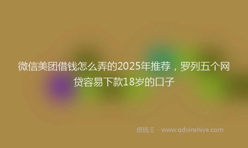 微信美团借钱怎么弄的2025年推荐，罗列五个网贷容易下款18岁的口子