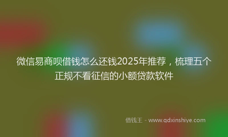 微信易商呗借钱怎么还钱2025年推荐，梳理五个正规不看征信的小额贷款软件