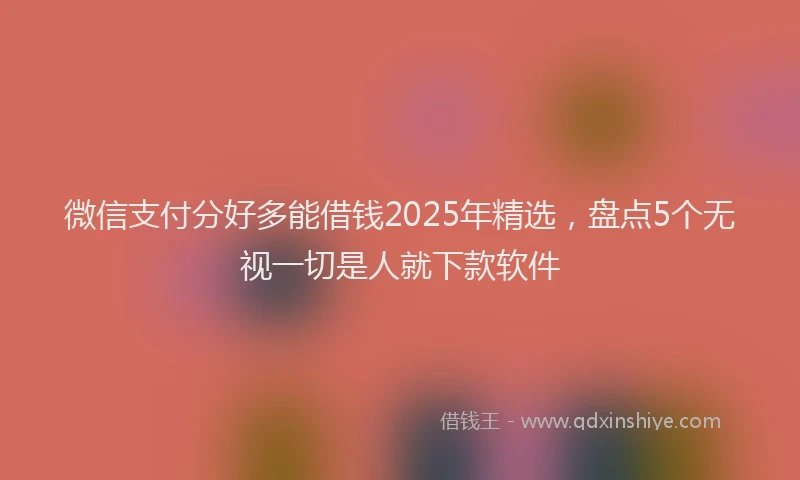 微信支付分好多能借钱2025年精选，盘点5个无视一切是人就下款软件
