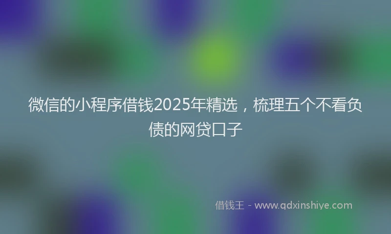 微信的小程序借钱2025年精选，梳理五个不看负债的网贷口子