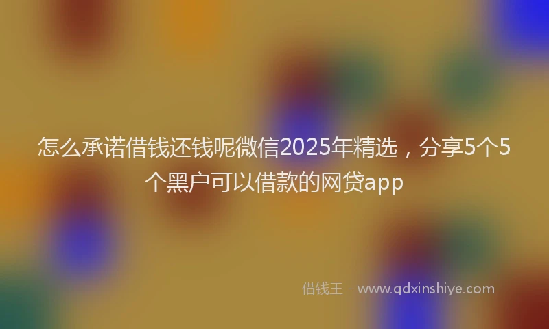 怎么承诺借钱还钱呢微信2025年精选，分享5个5个黑户可以借款的网贷app