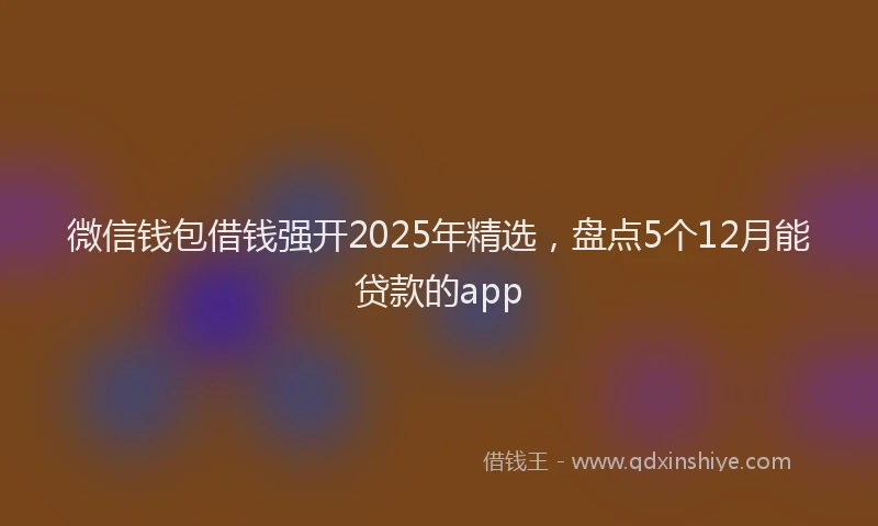 微信钱包借钱强开2025年精选，盘点5个12月能贷款的app
