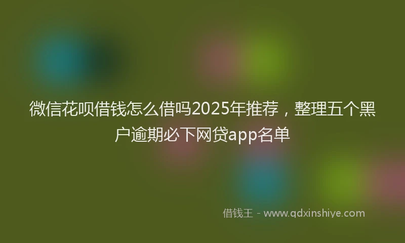 微信花呗借钱怎么借吗2025年推荐，整理五个黑户逾期必下网贷app名单