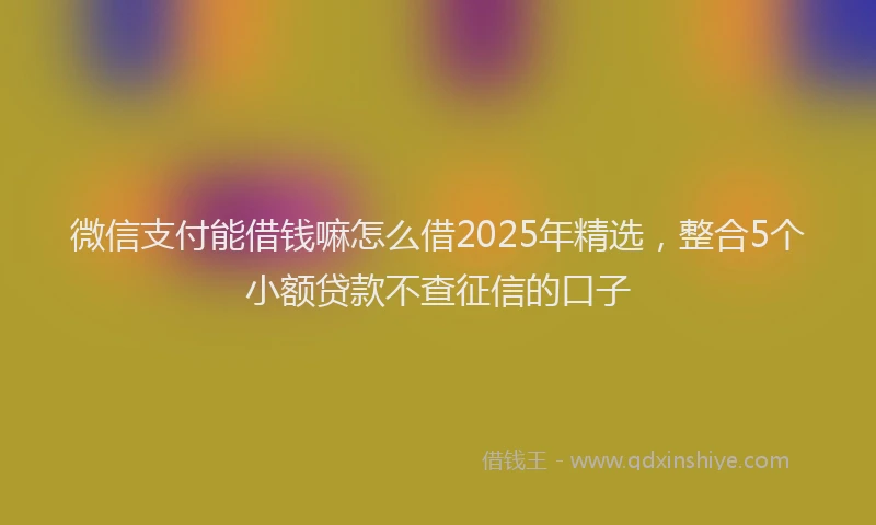 微信支付能借钱嘛怎么借2025年精选，整合5个小额贷款不查征信的口子