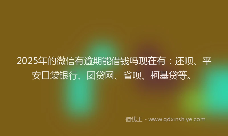 2025年的微信有逾期能借钱吗现在有：还呗、平安口袋银行、团贷网、省呗、柯基贷等。