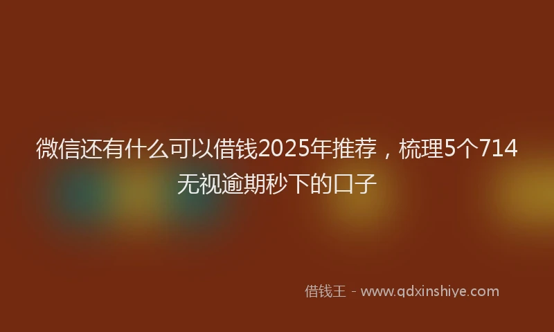 微信还有什么可以借钱2025年推荐，梳理5个714无视逾期秒下的口子