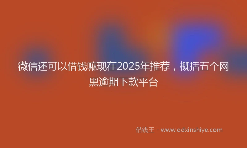 微信还可以借钱嘛现在2025年推荐，概括五个网黑逾期下款平台
