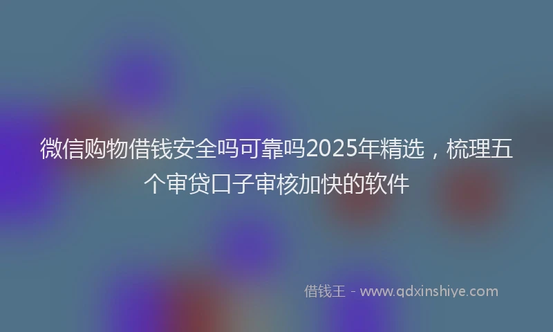微信购物借钱安全吗可靠吗2025年精选，梳理五个审贷口子审核加快的软件