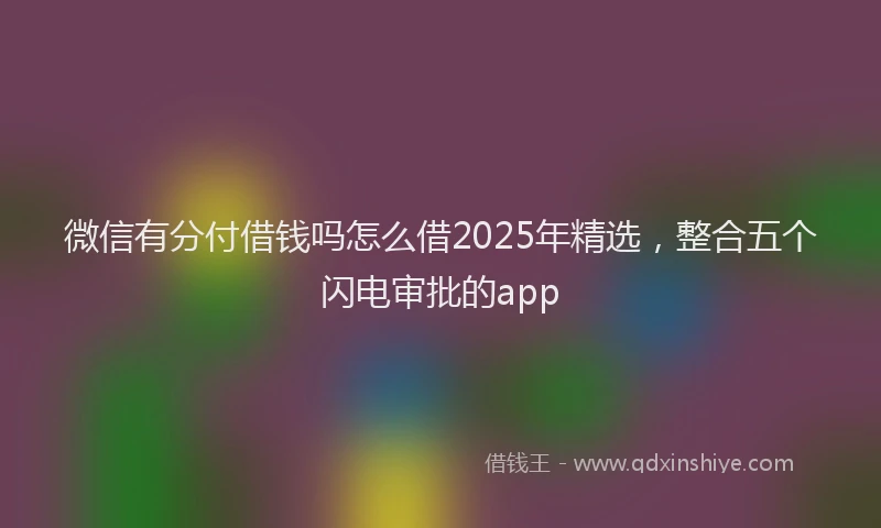 微信有分付借钱吗怎么借2025年精选，整合五个闪电审批的app