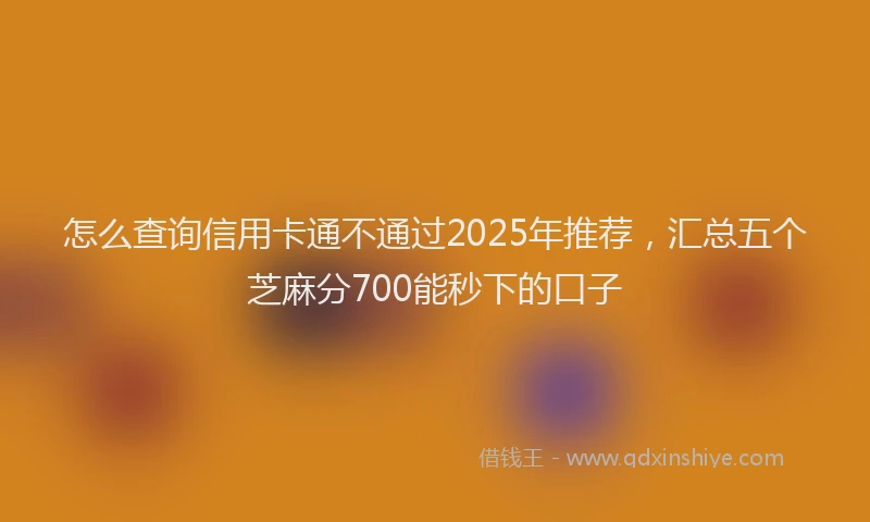 怎么查询信用卡通不通过2025年推荐，汇总五个芝麻分700能秒下的口子