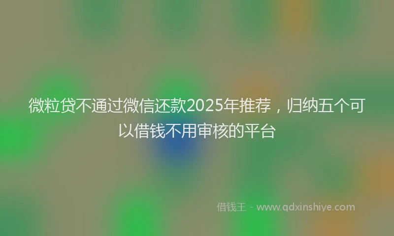 微粒贷不通过微信还款2025年推荐，归纳五个可以借钱不用审核的平台