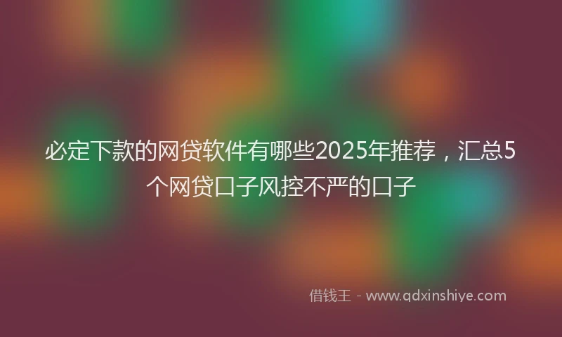 必定下款的网贷软件有哪些2025年推荐，汇总5个网贷口子风控不严的口子