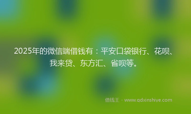 2025年的微信端借钱有：平安口袋银行、花呗、我来贷、东方汇、省呗等。