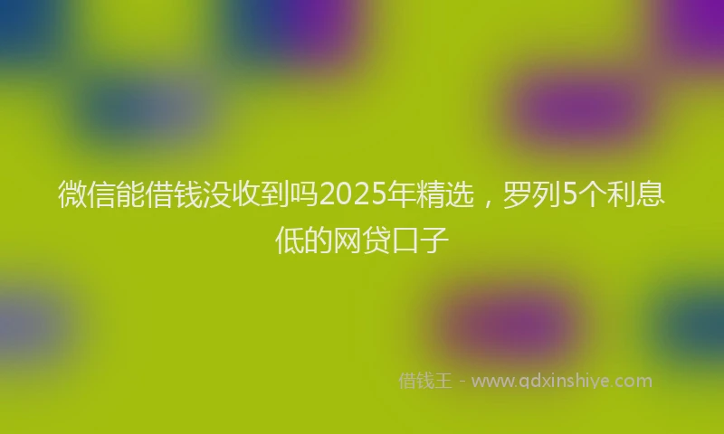 微信能借钱没收到吗2025年精选，罗列5个利息低的网贷口子