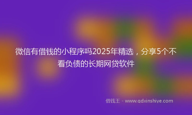 微信有借钱的小程序吗2025年精选，分享5个不看负债的长期网贷软件