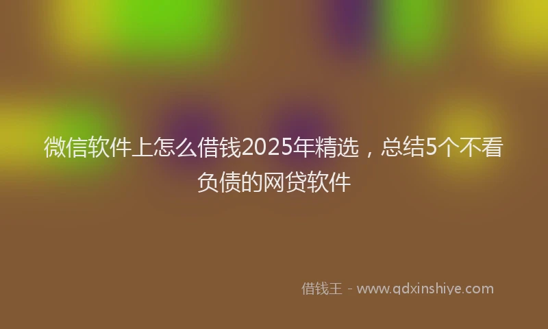 微信软件上怎么借钱2025年精选，总结5个不看负债的网贷软件