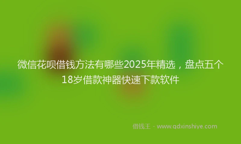 微信花呗借钱方法有哪些2025年精选，盘点五个18岁借款神器快速下款软件