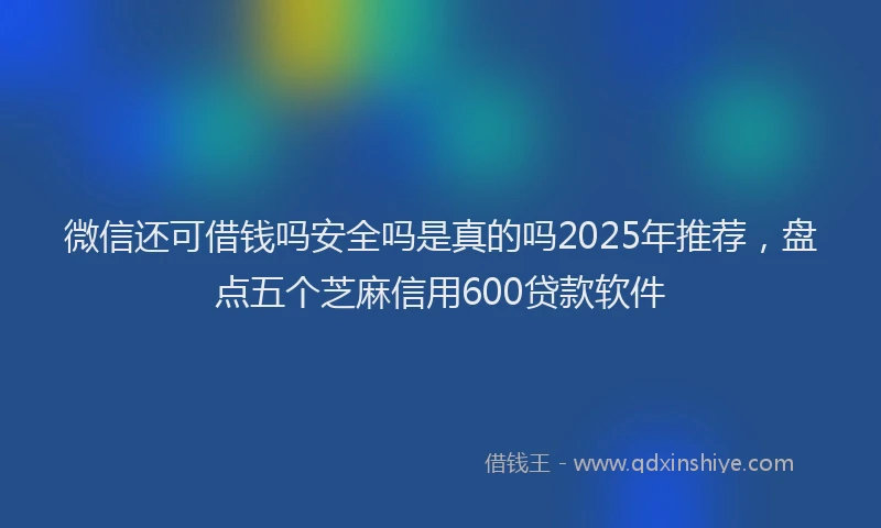 微信还可借钱吗安全吗是真的吗2025年推荐，盘点五个芝麻信用600贷款软件