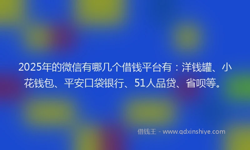2025年的微信有哪几个借钱平台有：洋钱罐、小花钱包、平安口袋银行、51人品贷、省呗等。
