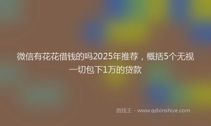 微信有花花借钱的吗2025年推荐，概括5个无视一切包下1万的贷款