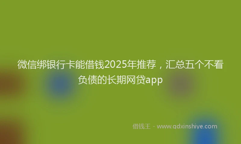 微信绑银行卡能借钱2025年推荐，汇总五个不看负债的长期网贷app