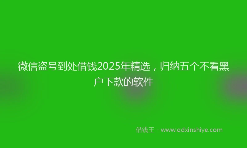 微信盗号到处借钱2025年精选，归纳五个不看黑户下款的软件