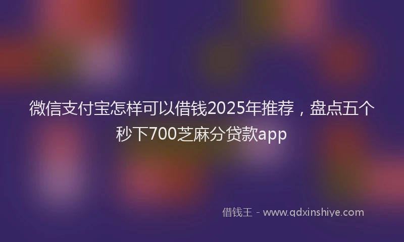 微信支付宝怎样可以借钱2025年推荐，盘点五个秒下700芝麻分贷款app