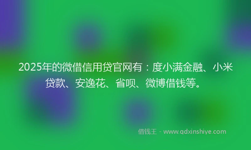 2025年的微借信用贷官网有：度小满金融、小米贷款、安逸花、省呗、微博借钱等。