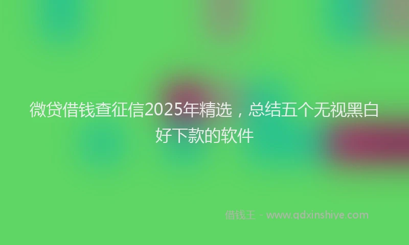 微贷借钱查征信2025年精选，总结五个无视黑白好下款的软件