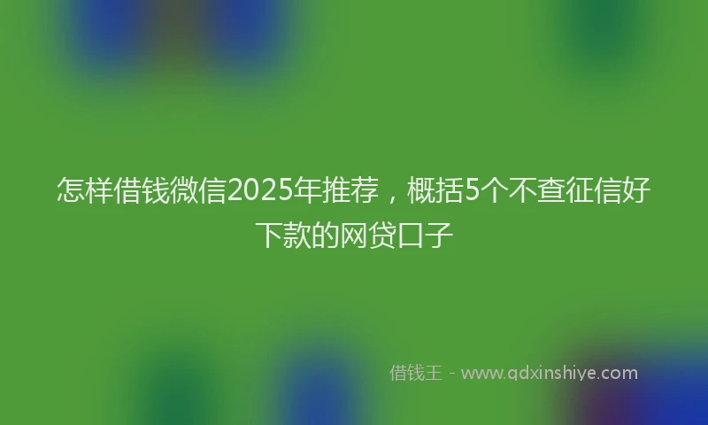 怎样借钱微信2025年推荐，概括5个不查征信好下款的网贷口子